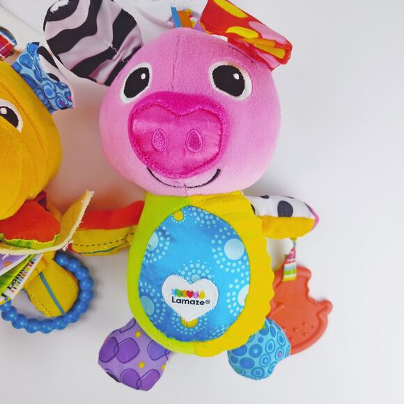 Lamaze Clip & Go Pig Dog Bright Baby Stroller Toys - Picture 3 of 5
